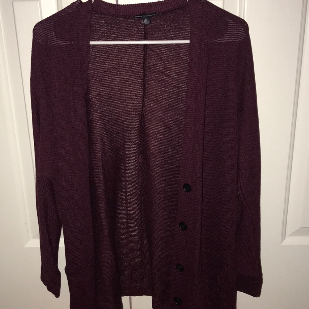 American Eagle Burgundy Cardigan